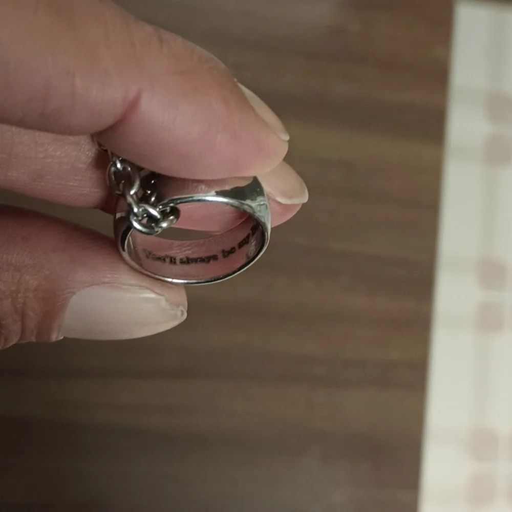 Silver The Necklace With Silver Tone Ring - Picture 3 of 3